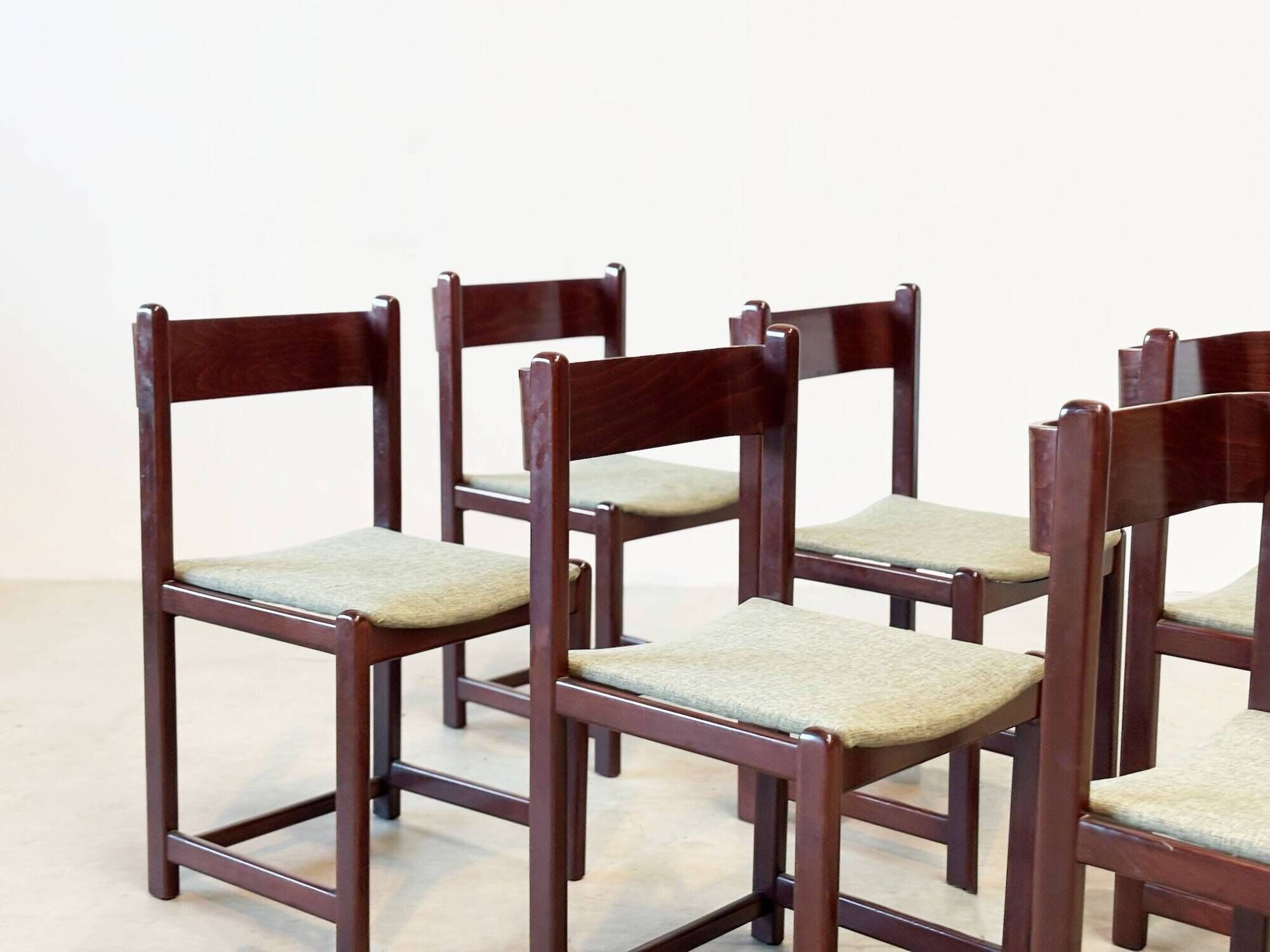 Set of six Italian dining chairs