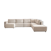 Canapé d'angle modulable xl bobochic nihad velours côtelé beige. très bon é