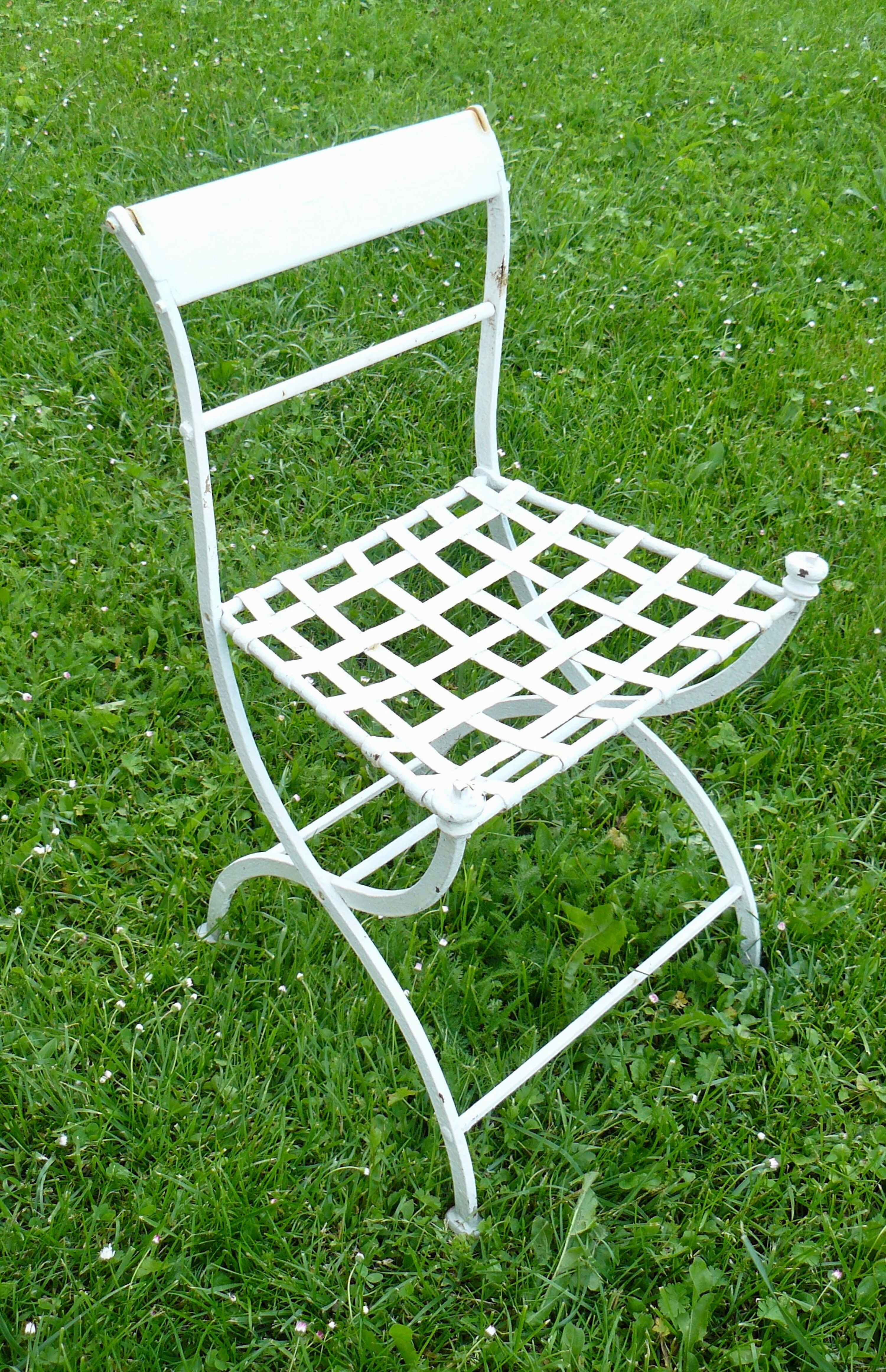 Chaise de jardin Directoire fer forgé XIXé