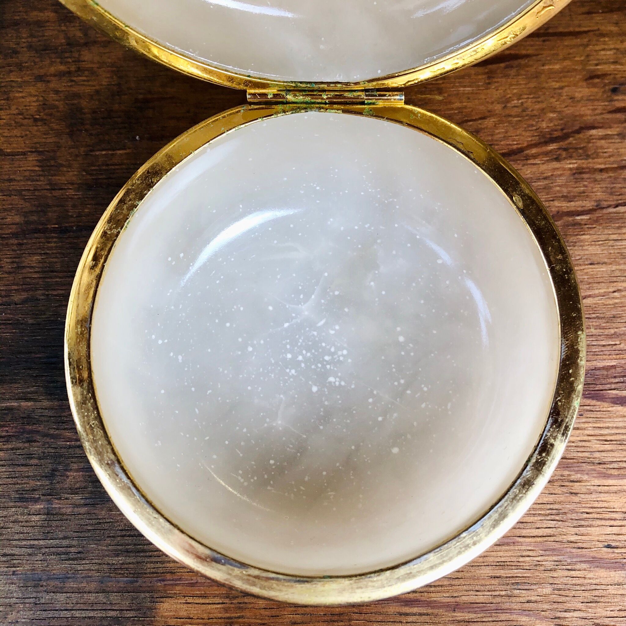 Old alabaster powder box