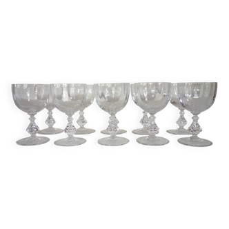 10 wine glasses in Sèvres crystal, Choiseul model