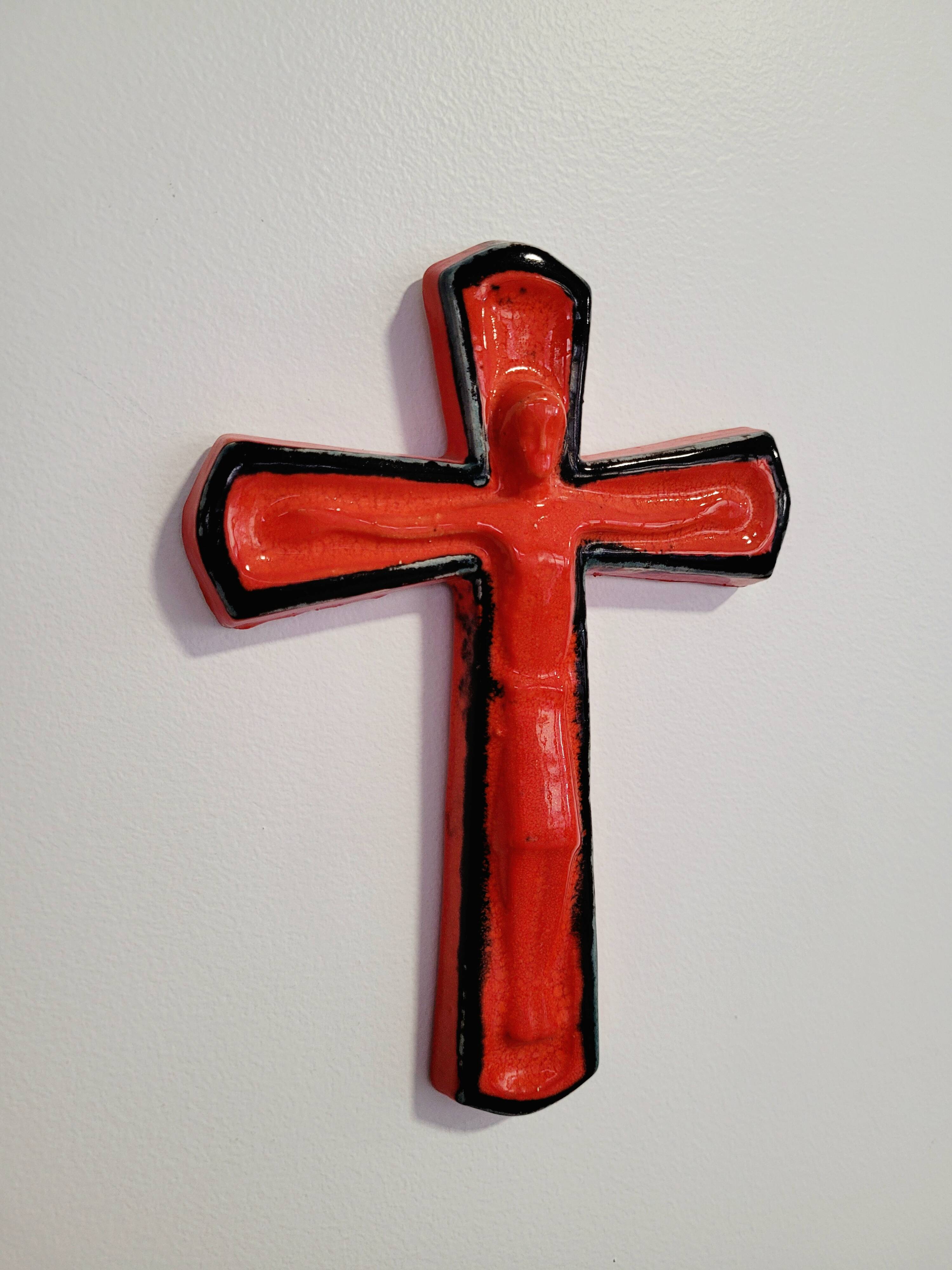 Red ceramic cross