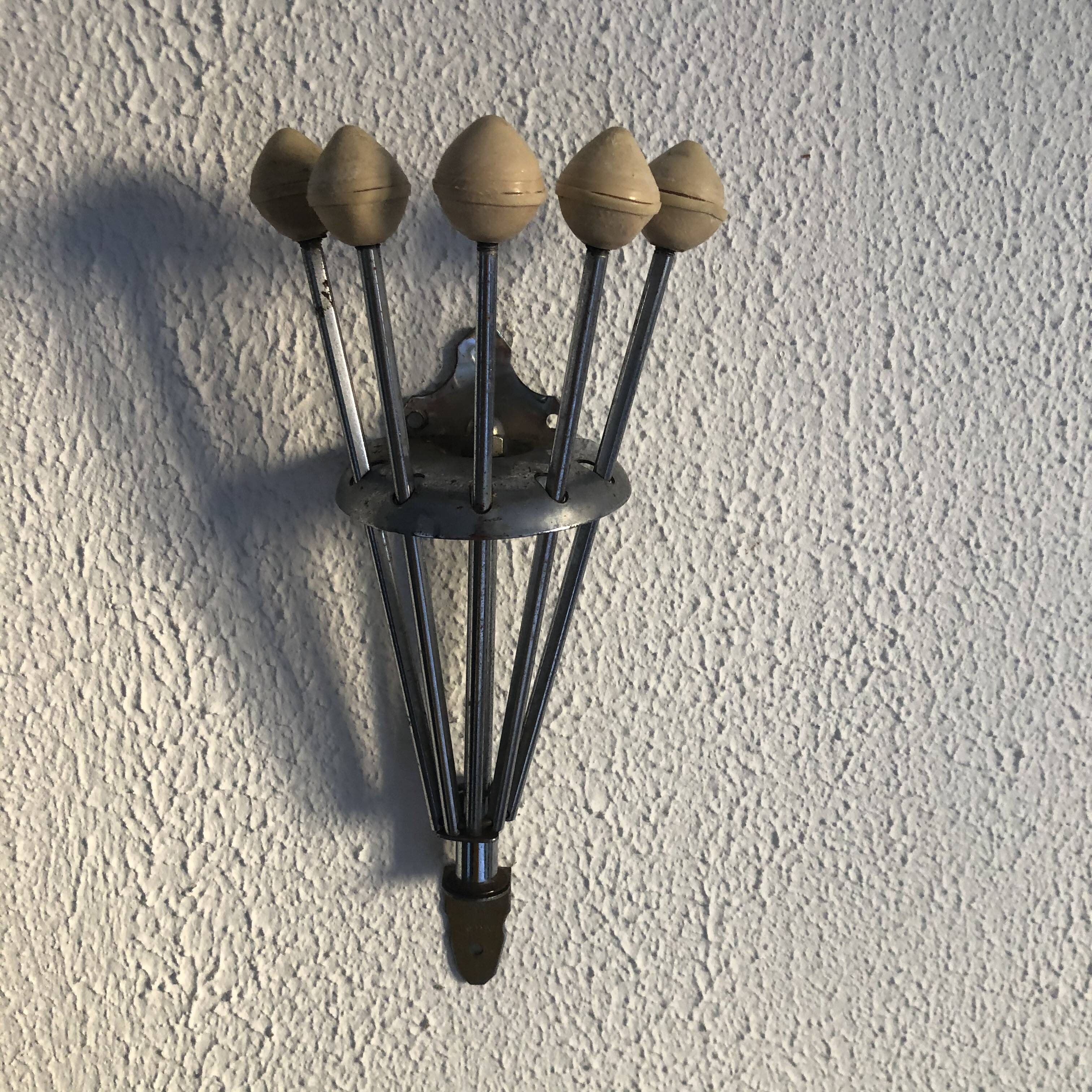 Portemanteau vintage 1960 parapluie torchons Serjac ivoire - 28 cm