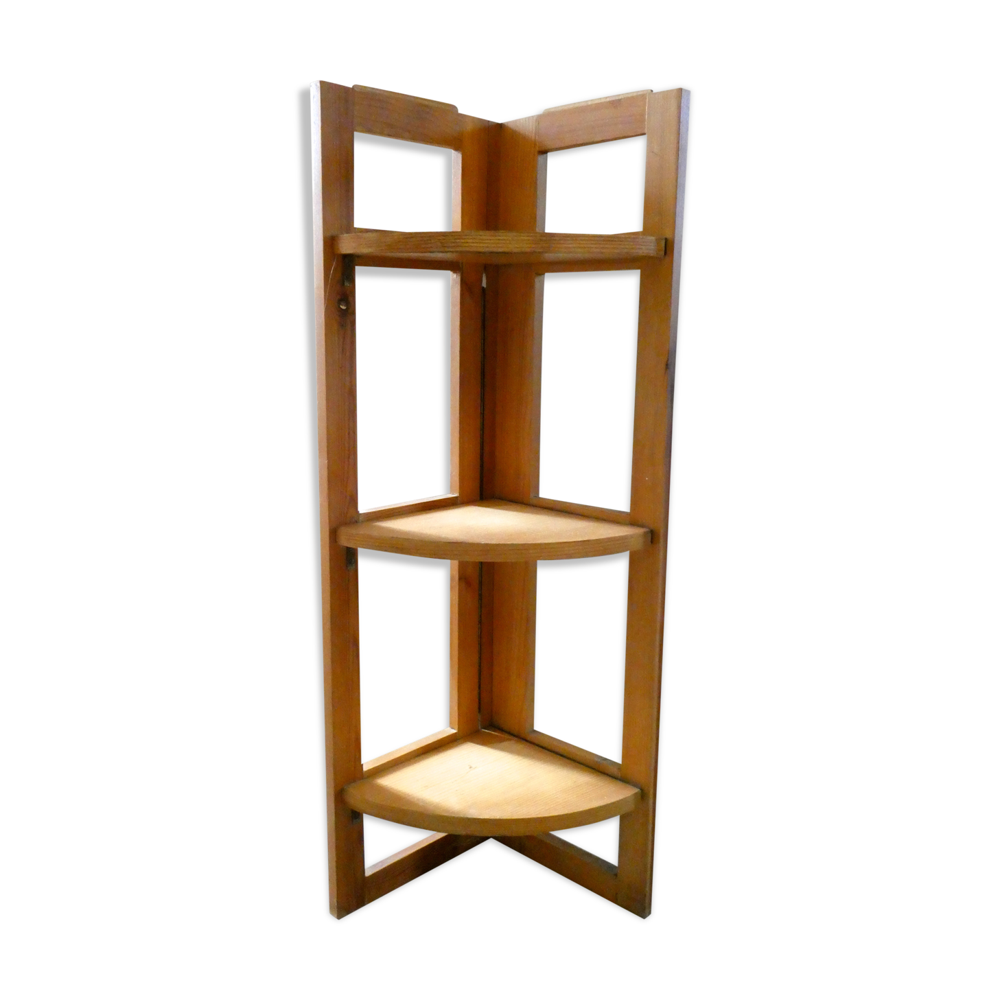 Folding corner shelves in light wood from the 50/60