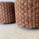 Three vintage rope stools