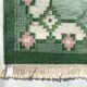 Swedish Green Wool Rug Flat-Weave Kilim Rölakan Rug Signed “M” 1960s