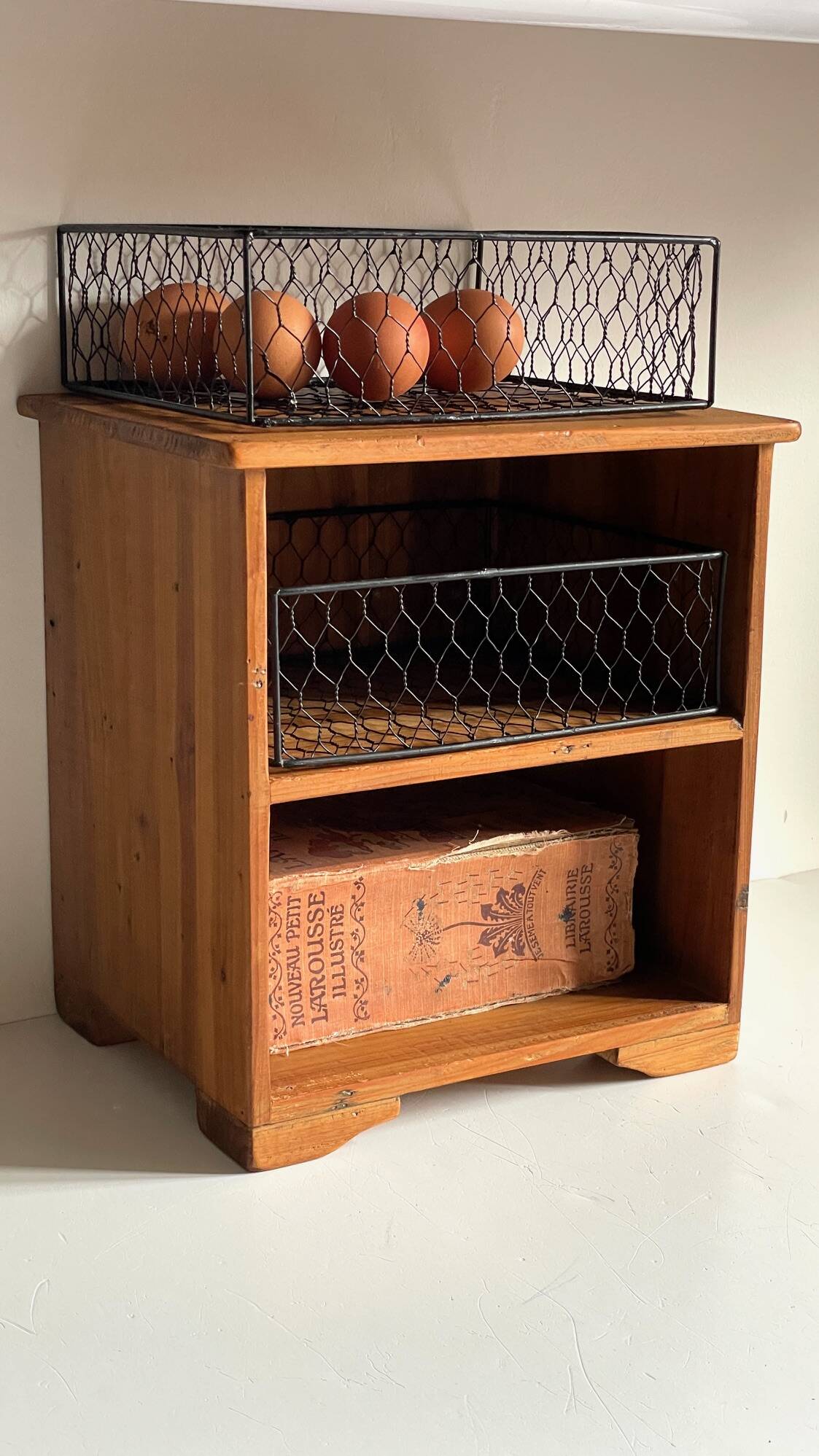 Wooden and metal drawer box from the 80s
