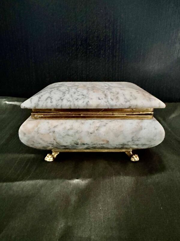 Vide poche, boite en marbre gris bleu années 60 Italie vintage