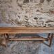 Oak bench, rustic wooden bench, France 1950s.