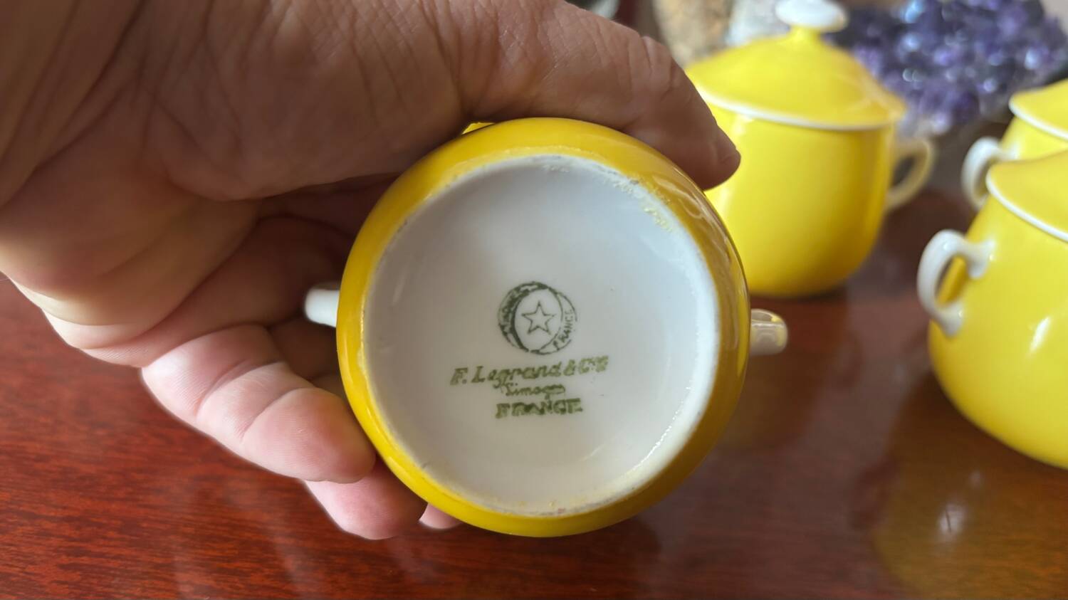 5 small fine porcelain cream pots