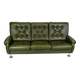 3 pers. sofa in dark green leather with chrome legs from 1970s