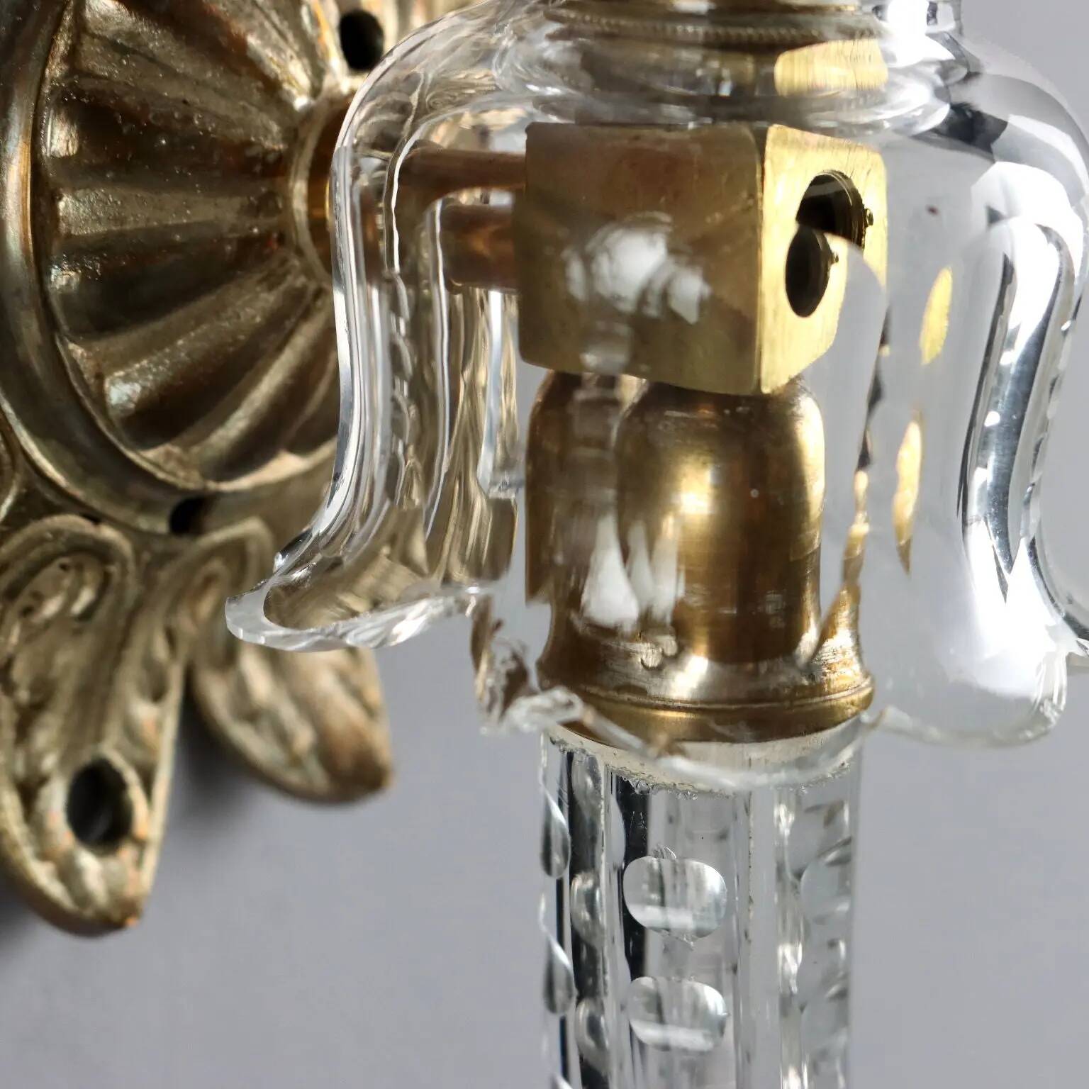 Antique wall sconces in crystal glass, Italy, 20th century