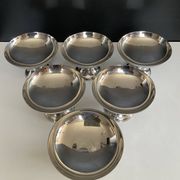 Set of 6 vintage stainless steel ice cream bowls