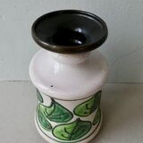 Ceramic vase, vegetable decoration, Strehla GDR, 60s