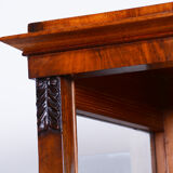 Biedermeier display cabinet, walnut, solid spruce, 1830s, czechia