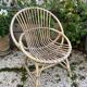 Set of 3 vintage rattan armchairs