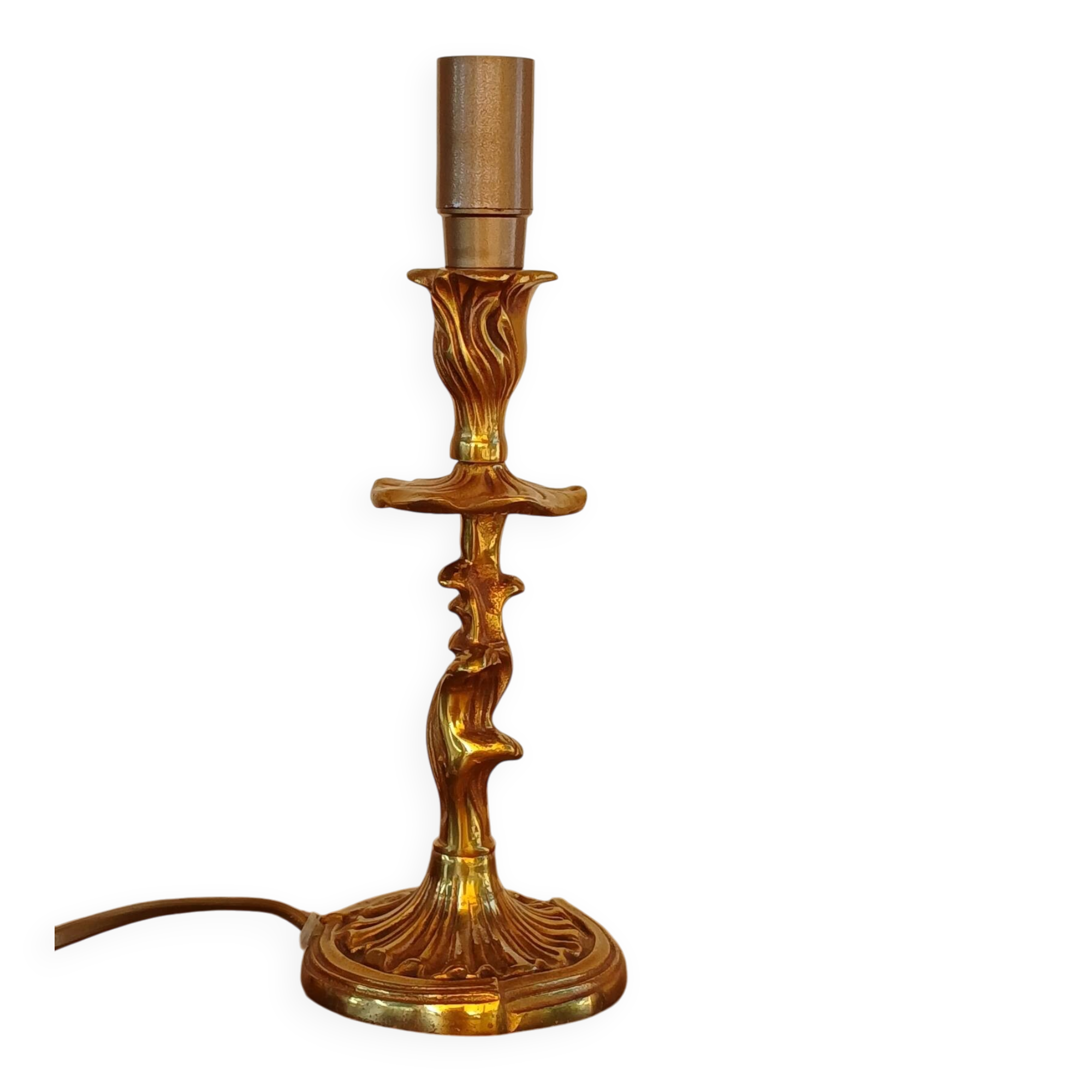Vintage Rococo style gilded bronze lamp base