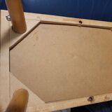 Scandinavian work table, vintage bedside table, compass legs, 1950s, 1960s