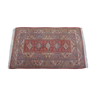 Tapis melas anatolian en laine à franges sur fond rose 208x120cm