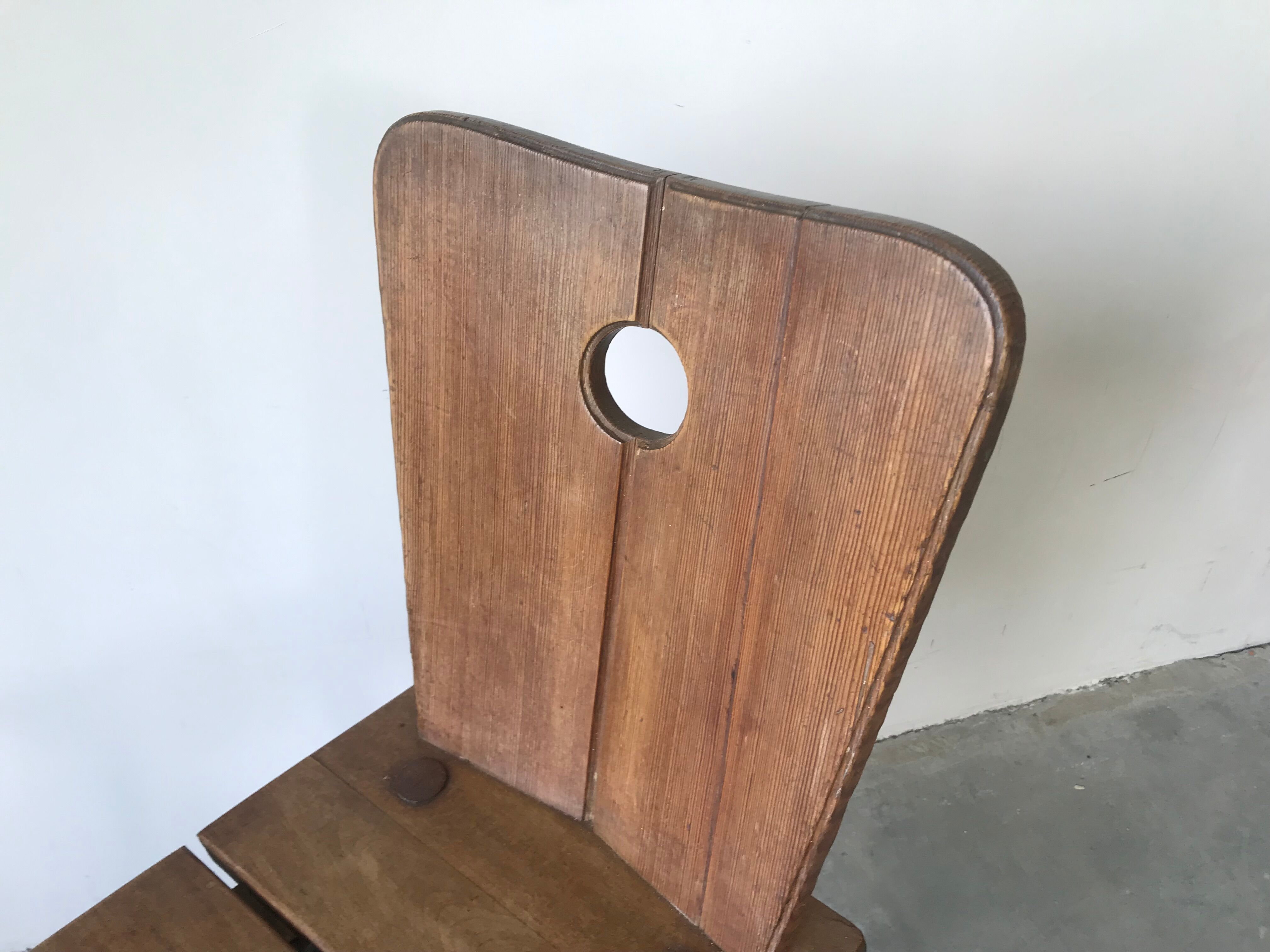 Suite of 6 savoyard solid wood chairs, circa 1950