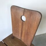Suite of 6 savoyard solid wood chairs, circa 1950