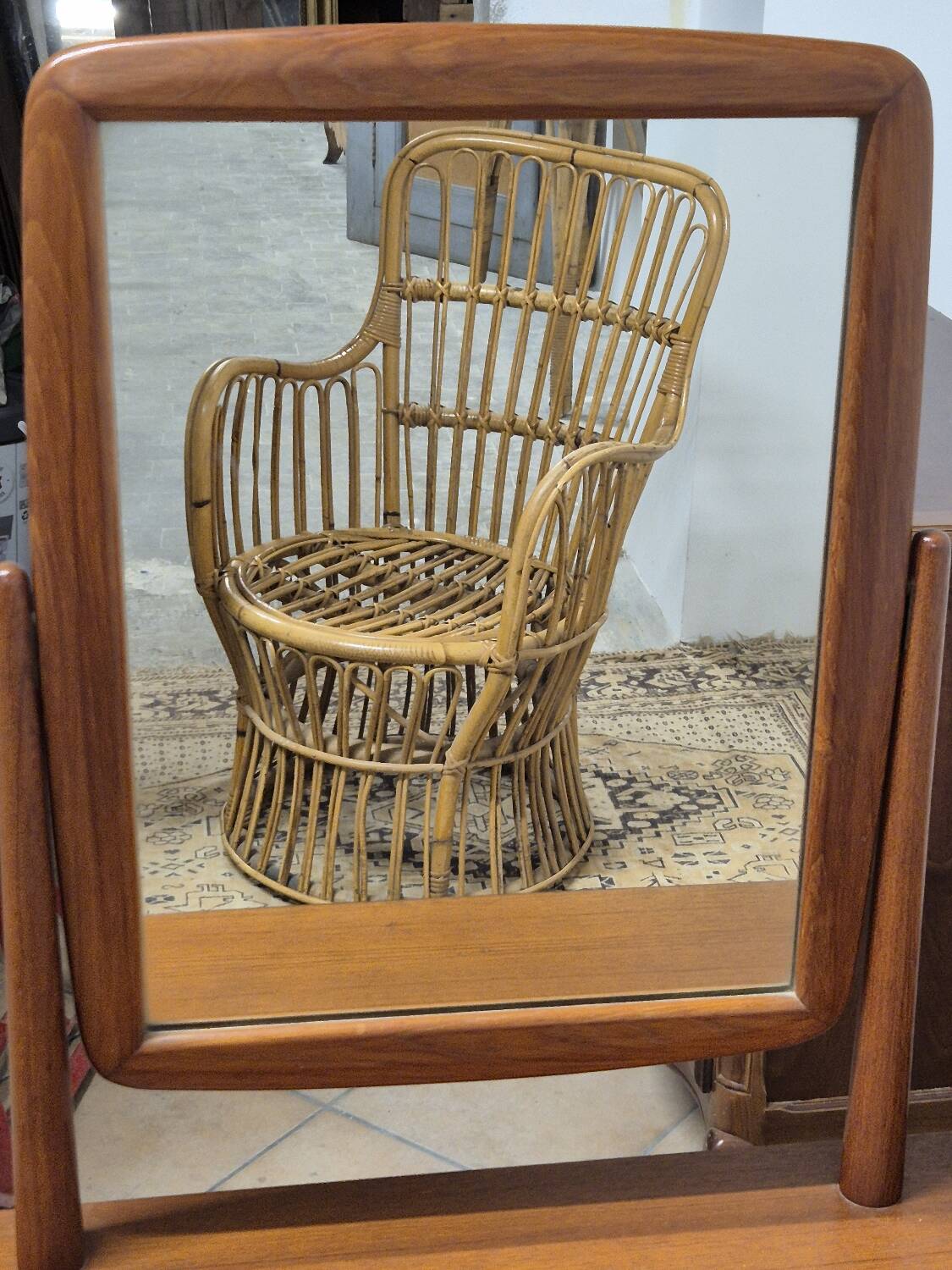 Fauteuil en Rotin Bambou vintage 1950s design -H85cm