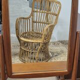 Fauteuil en Rotin Bambou vintage 1950s design -H85cm