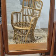 Fauteuil en Rotin Bambou vintage 1950s design -H85cm