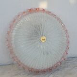 Precious Italian pink Murano glass ceiling fixture, Murano, 1970