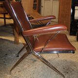 Brown folding chair