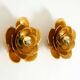 Two beautiful, large, gilt wall lamps, "Water Lily," Italy, 1960s