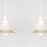 Pair of 2 vintage pendant lamps Desiree by  Lyfa, 1970s