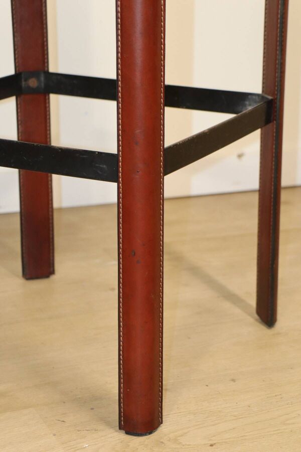 Tabouret haut Matteo Grassi en cuir et métal