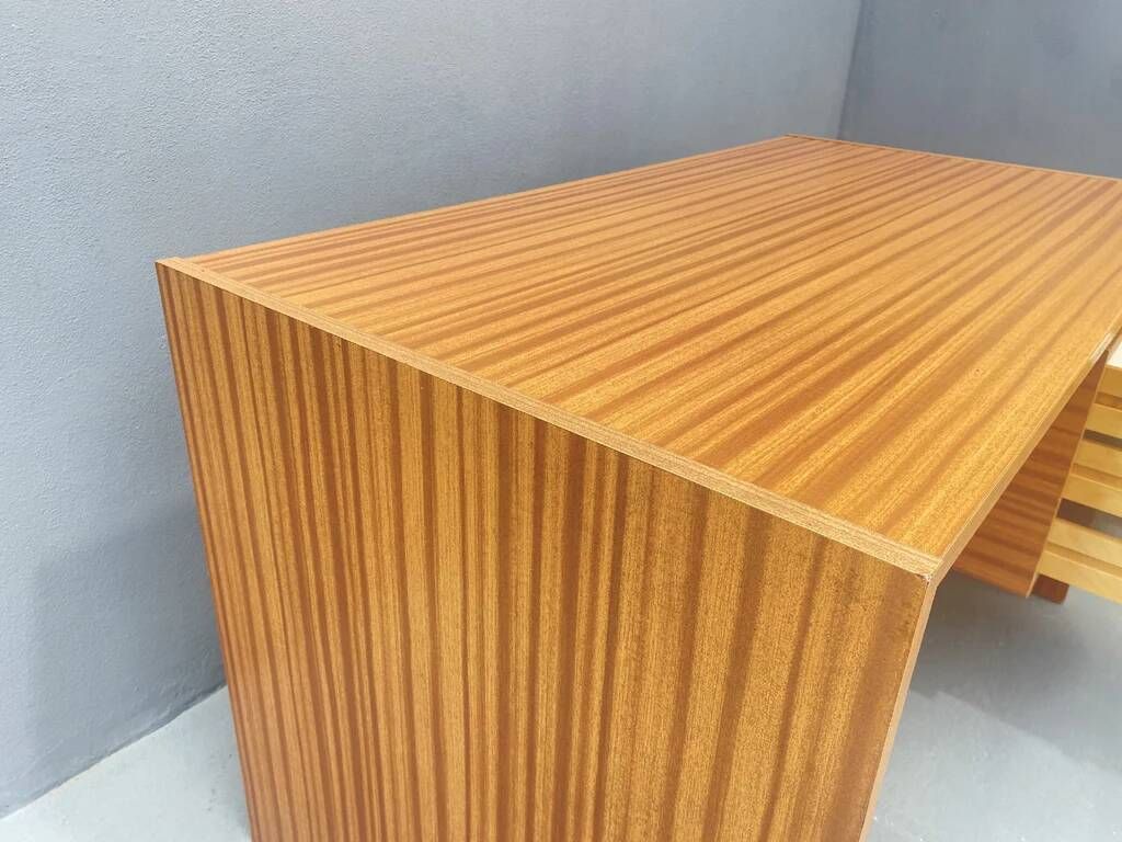 Writing desk, vintage wooden desk, 1980s, Czechoslovakia