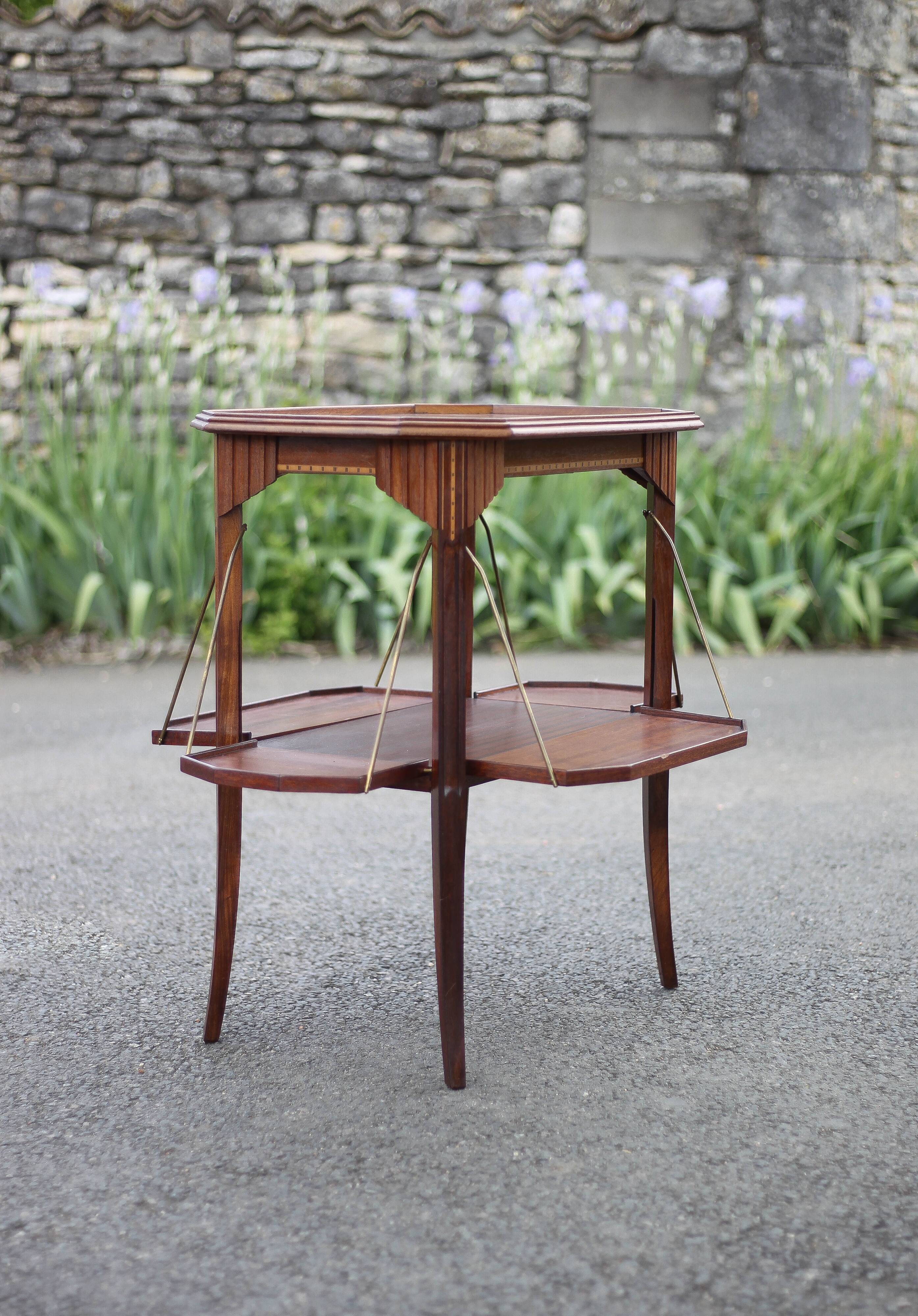 Wooden flap service, tea trolley, bar, living room furniture, vintage service, kitchen, decoration