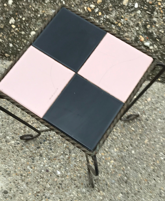 Hungarian art deco hand-hammered iron table