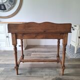 Antique solid wood desk with tiers – metal handles