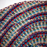 American braided handmade vintage rug 97cm x 125cm 1960, 1C71