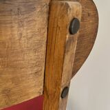 Ensemble de 4 chaises en bois et vinyle rouge
