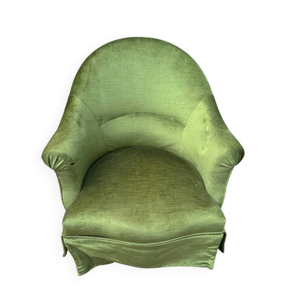 Fauteuil crapaud en velours vert