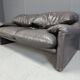 Leather Maralunga sofa set by Vico Magistretti for Cassina, 1973