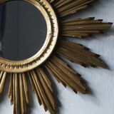 Mid-century sun mirror in wood