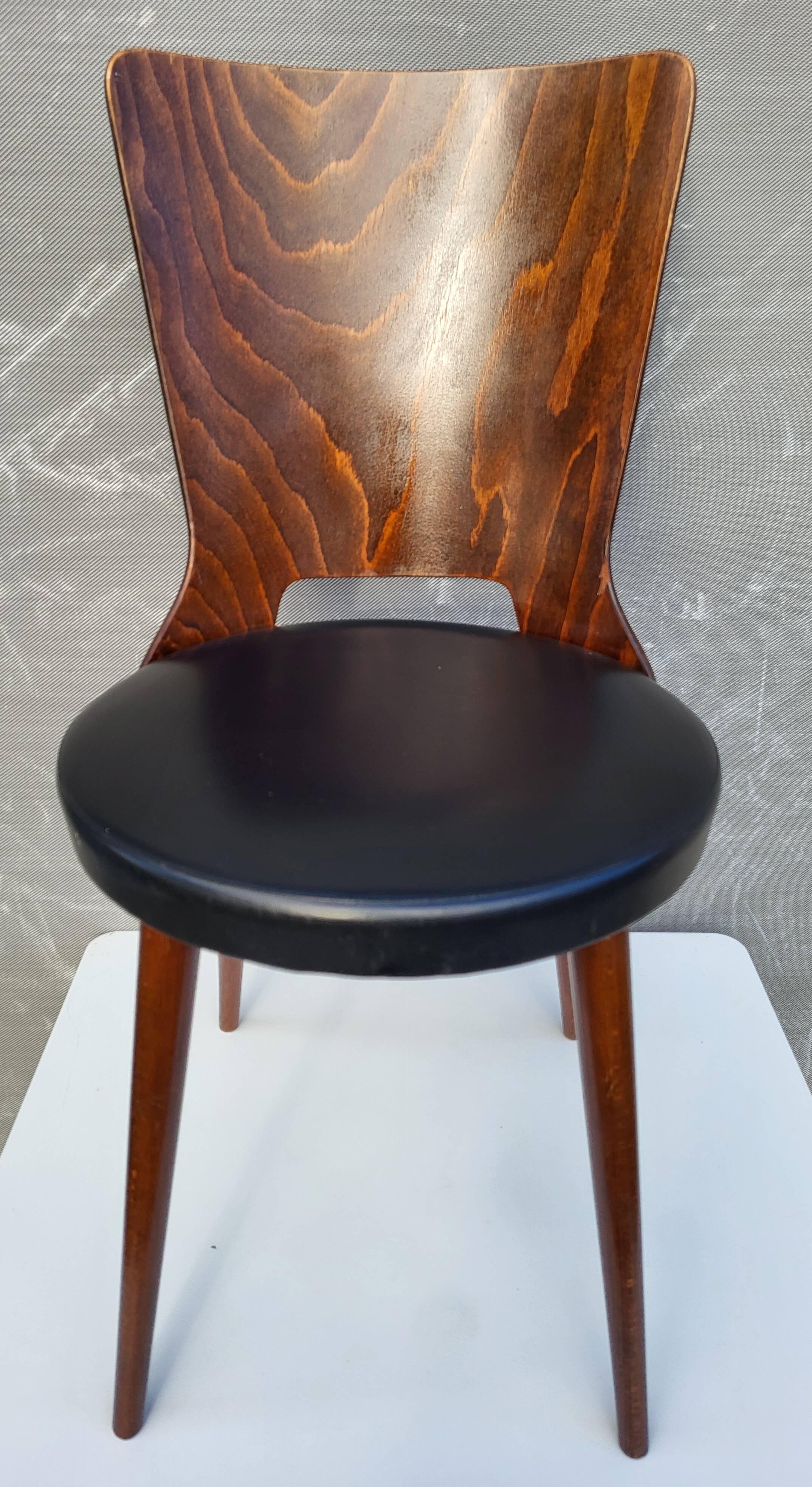 Pair of Dove chairs • Baumann • Black faux leather