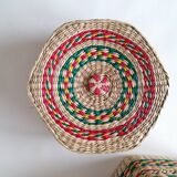 Two woven natural fiber boxes