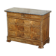 Antique walnut commode from 1860 with a marble top and original key.
