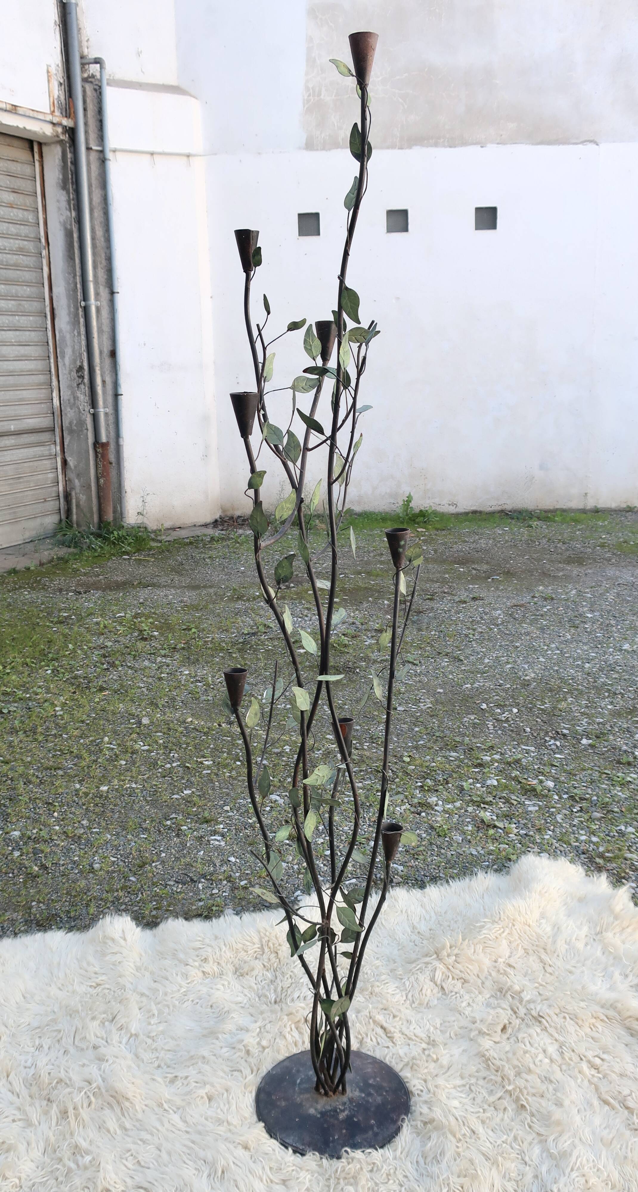 Candle holder, vintage metal chandelier