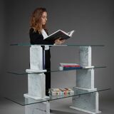 Carrara marble and glass library - 1970