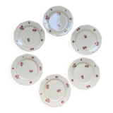 Set of 6 vintage flat plates, Moulin des Loups "Paul" series