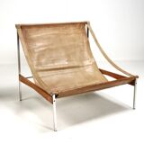 2 leather armchair-sofa Stig Poulsson Bekem. design 70s Denmark