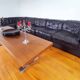Modular leather sofa